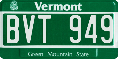 VT license plate BVT949
