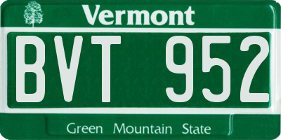 VT license plate BVT952