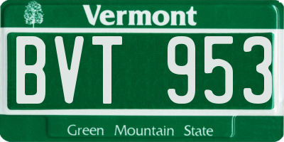 VT license plate BVT953