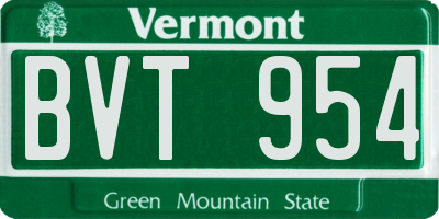 VT license plate BVT954