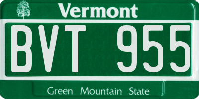 VT license plate BVT955