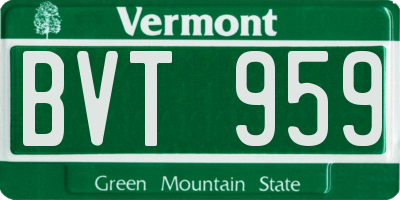 VT license plate BVT959