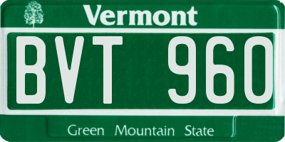 VT license plate BVT960