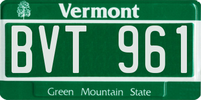 VT license plate BVT961
