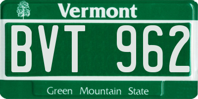 VT license plate BVT962