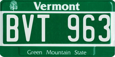 VT license plate BVT963