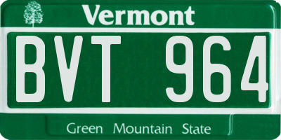 VT license plate BVT964