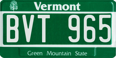 VT license plate BVT965