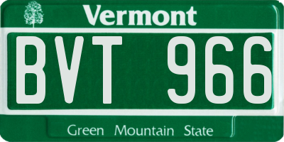 VT license plate BVT966