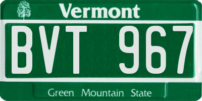 VT license plate BVT967