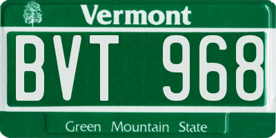 VT license plate BVT968