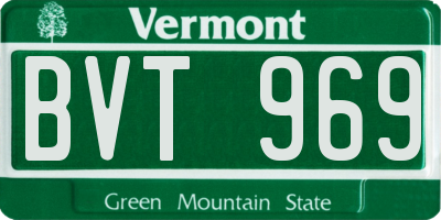 VT license plate BVT969