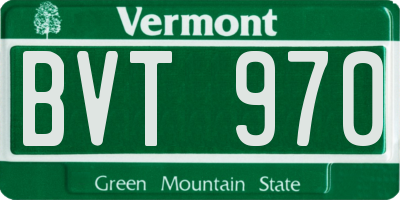 VT license plate BVT970