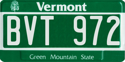 VT license plate BVT972