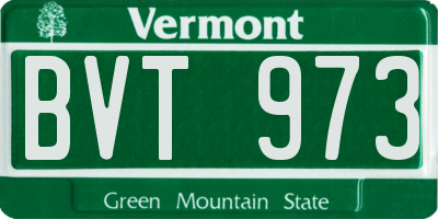VT license plate BVT973