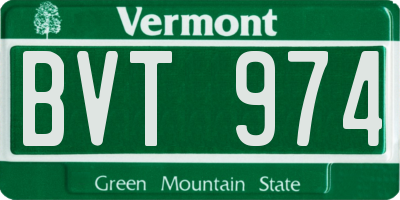 VT license plate BVT974