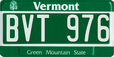 VT license plate BVT976