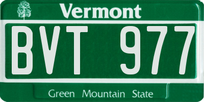 VT license plate BVT977