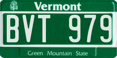 VT license plate BVT979