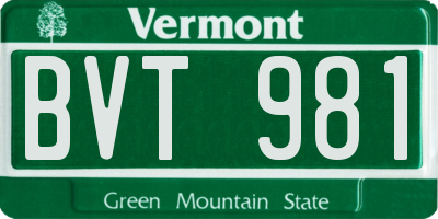 VT license plate BVT981