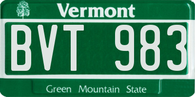 VT license plate BVT983