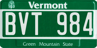 VT license plate BVT984