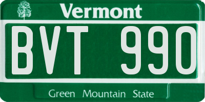 VT license plate BVT990
