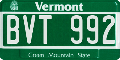 VT license plate BVT992