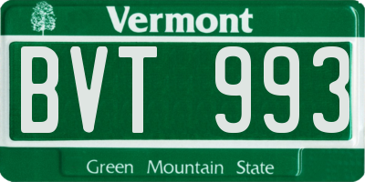 VT license plate BVT993