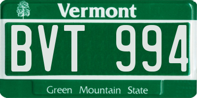 VT license plate BVT994