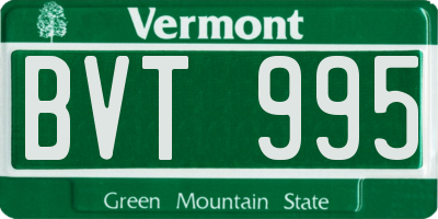 VT license plate BVT995