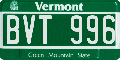 VT license plate BVT996