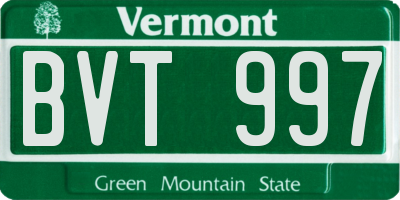 VT license plate BVT997