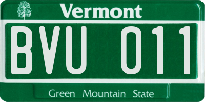 VT license plate BVU011