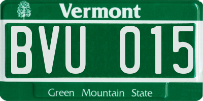 VT license plate BVU015