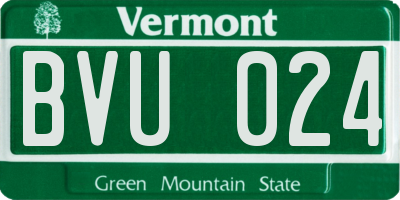 VT license plate BVU024