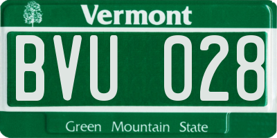 VT license plate BVU028