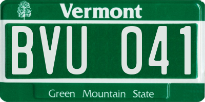 VT license plate BVU041