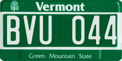 VT license plate BVU044