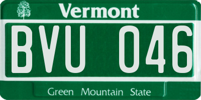 VT license plate BVU046