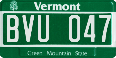 VT license plate BVU047