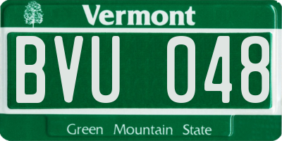 VT license plate BVU048