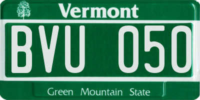 VT license plate BVU050