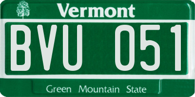 VT license plate BVU051