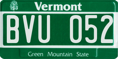 VT license plate BVU052