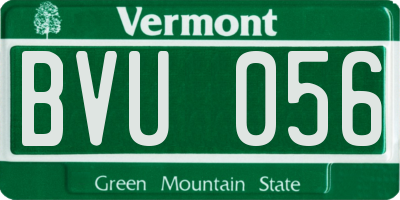 VT license plate BVU056