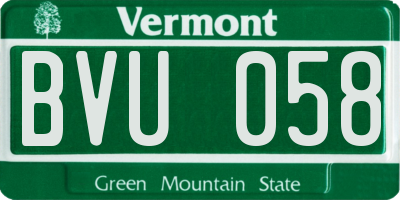 VT license plate BVU058