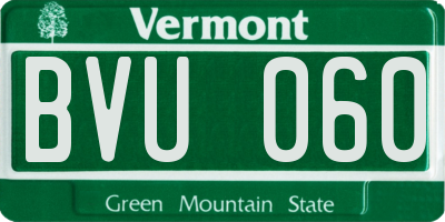 VT license plate BVU060