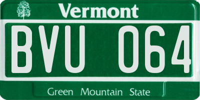 VT license plate BVU064