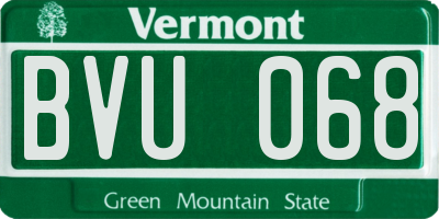 VT license plate BVU068